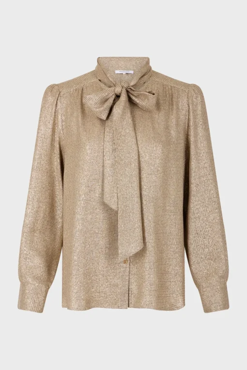 Online Lurex shirt with lavaliere collar - BESSIE Shirts & Blouses