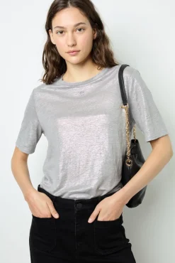 New Metallic-finish short sleeves T-shirt - AIDA Tops & T-Shirts