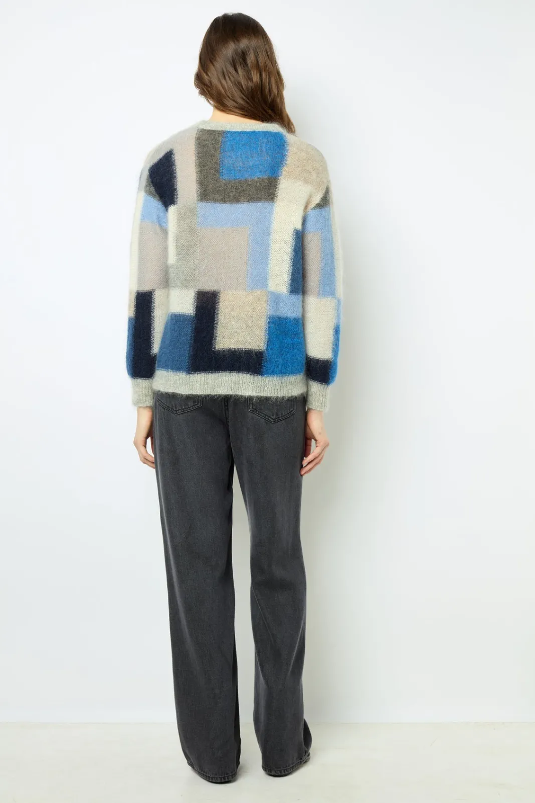 Online Mohair color block sweater - JANYCE Knitwear