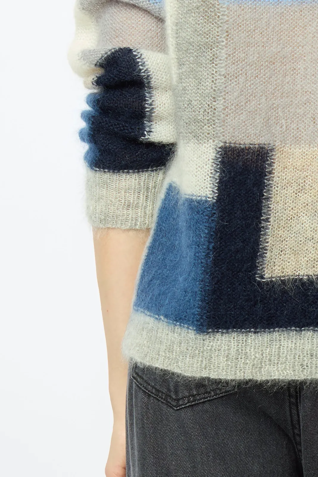 Online Mohair color block sweater - JANYCE Knitwear