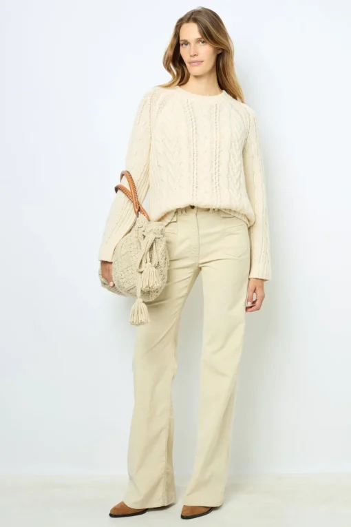 Hot Natural velvet flare pants - ANNA Knitwear