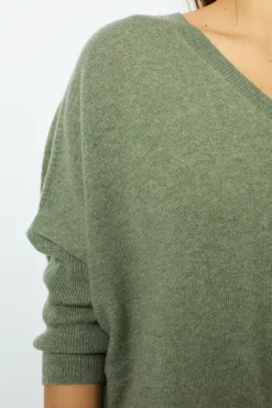 New Oversized Khaki cashmere sweater - JOURDAN Knitwear