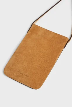 Fashion Phoneholder in suede leather metallic inside -LADYPHONE Shoulder Bags|Leather Goods