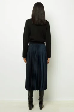Outlet Plain pleated midi skirt - CHARLENE Skirts