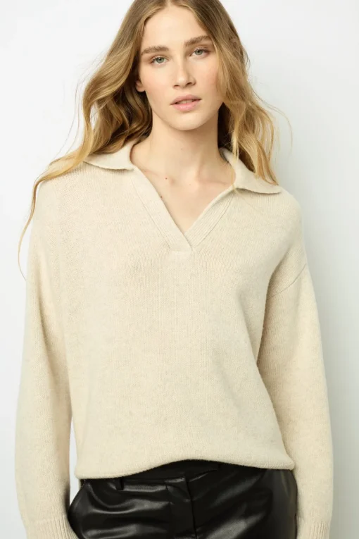 Outlet Plain wool polo shirt - JANA Knitwear