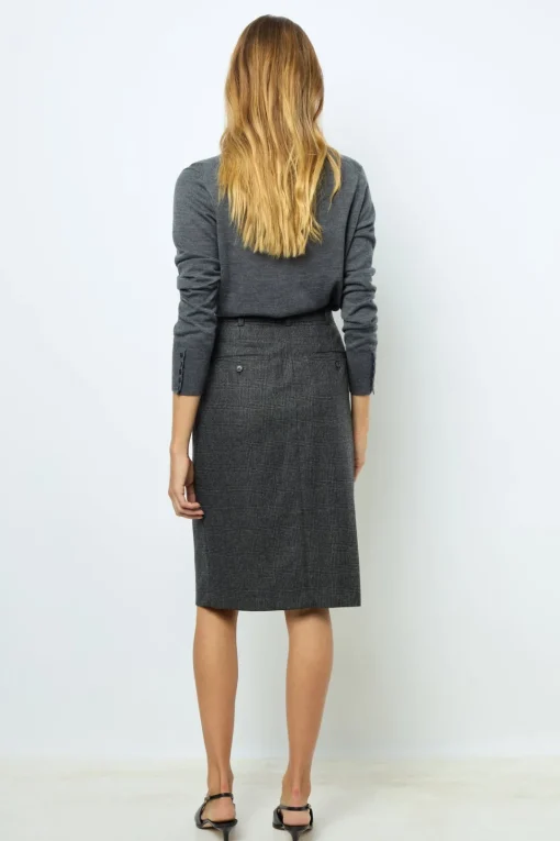 Outlet Prince of Wales straight skirt - CAHINA Skirts