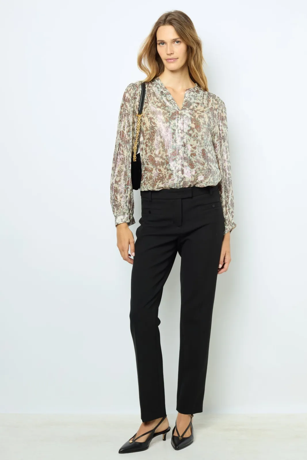 Hot Print blouse with lurex - BASYLL Shirts & Blouses