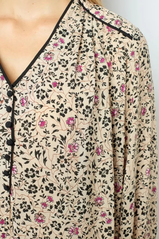 Discount Printed V-neck straight dress - SALINE Dresses
