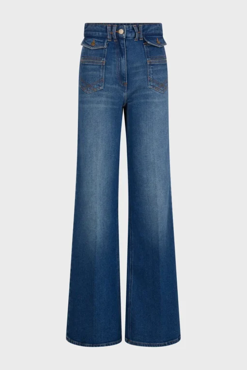 Clearance Raw denim flared jeans - ANNA Trousers|Suits & Outfits