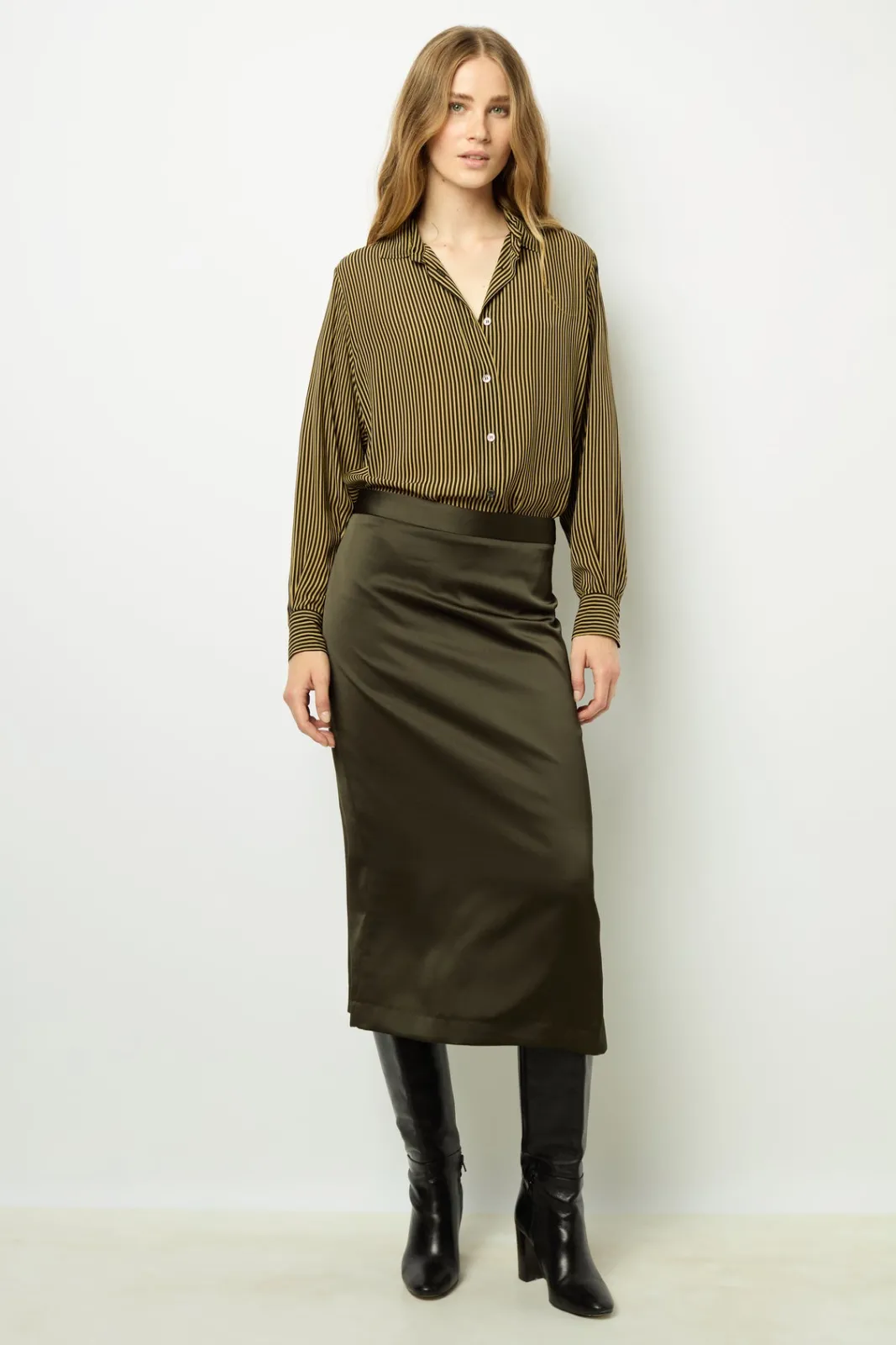 New Satin midi skirt - CORALINE Skirts