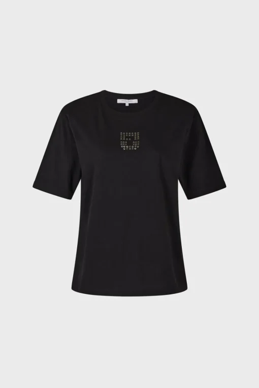Best Short sleeve T-shirt with studded logo - ANOUCHE Tops & T-Shirts