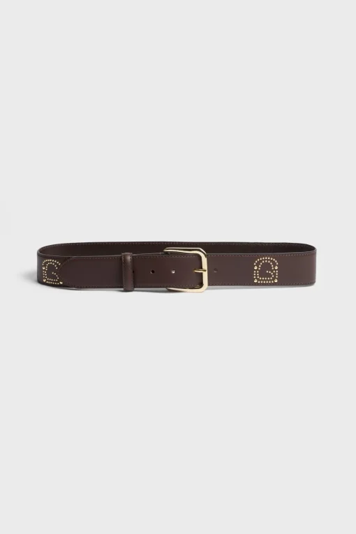 Clearance Signature leather belt with studs - LE MAY Belts