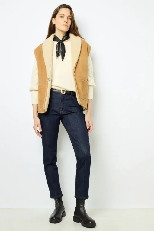 Discount Sleeveless shearling jacket - LYDIA Leather & Pelts