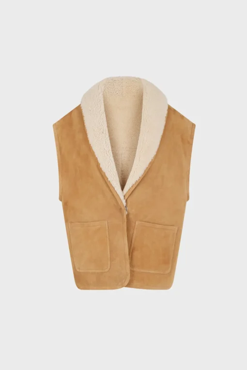 Discount Sleeveless shearling jacket - LYDIA Leather & Pelts