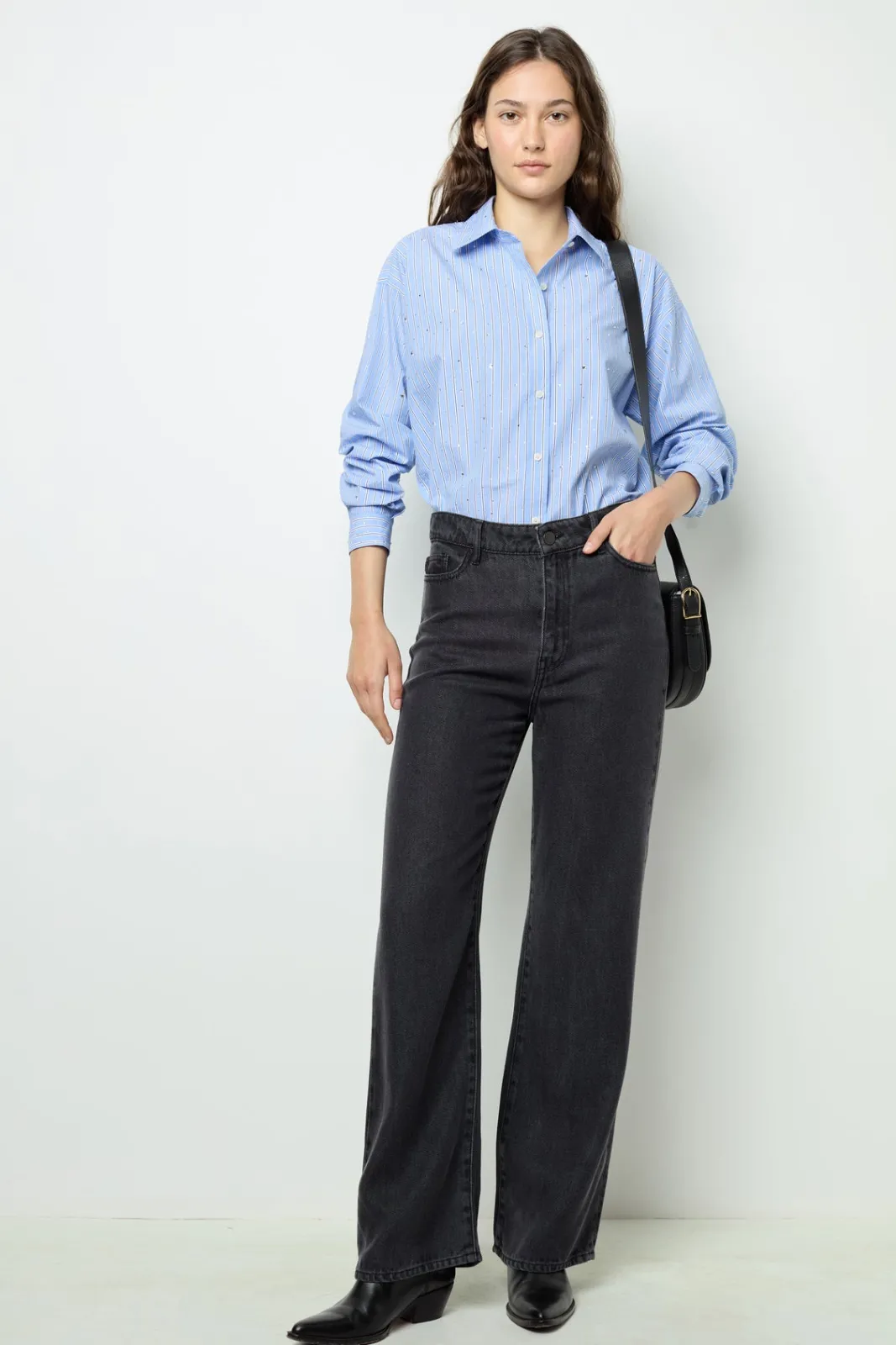 Discount Striped rhinestone shirt - BALLIE Shirts & Blouses