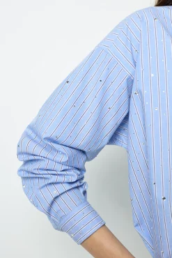Discount Striped rhinestone shirt - BALLIE Shirts & Blouses
