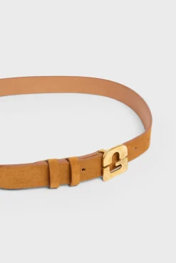 Online Suede leather signature belt - LE LAUREN Belts
