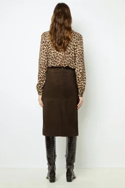 Clearance Suede straight skirt - CHARLIE Leather & Pelts