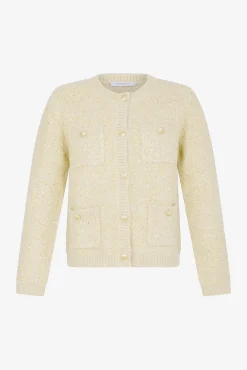 Outlet Thick cardigan with sequins - JANELLY Knitwear