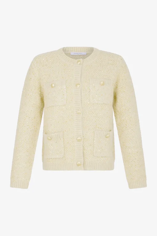 Outlet Thick cardigan with sequins - JANELLY Knitwear