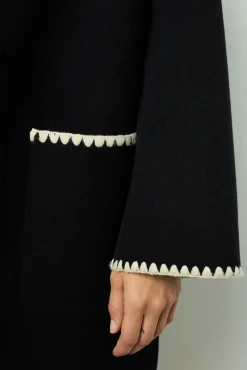 Online Two-tone mid-length coat - LILIA Coats