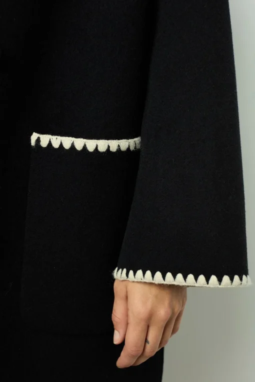 Online Two-tone mid-length coat - LILIA Coats