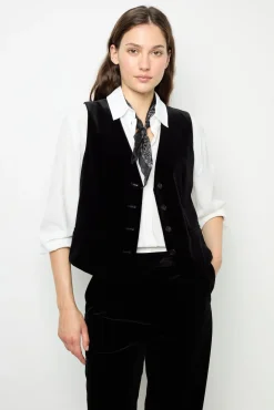 Best Velvet sleeveless jacket - MAIA Jackets|Suits & Outfits