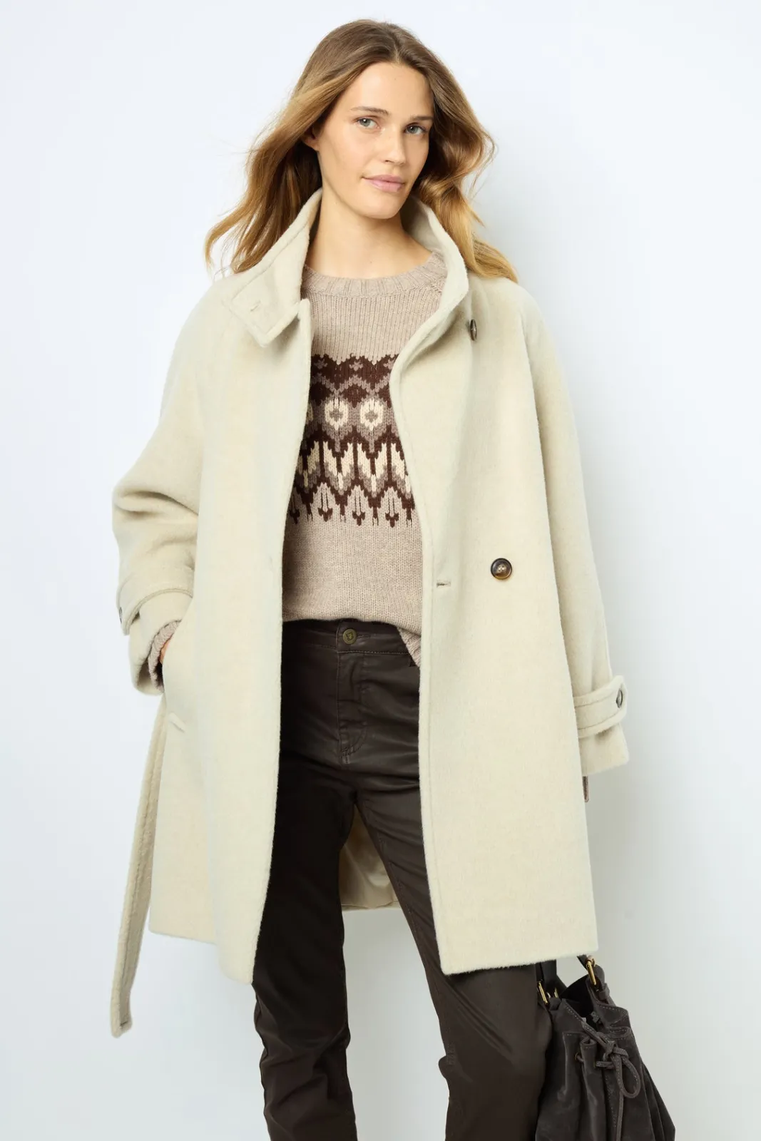 Hot Waisted mid-length coat - LOUISE Coats