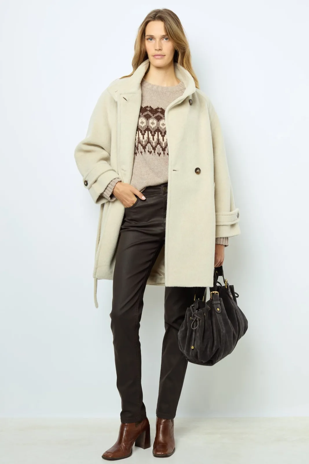 Hot Waisted mid-length coat - LOUISE Coats