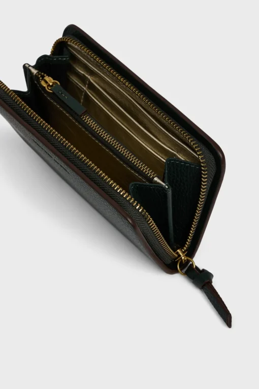 Hot Wallet in leather metallic inside - WALLET Leather Goods