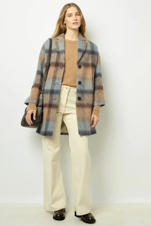 Clearance Wide check coat - LEONILLE Coats