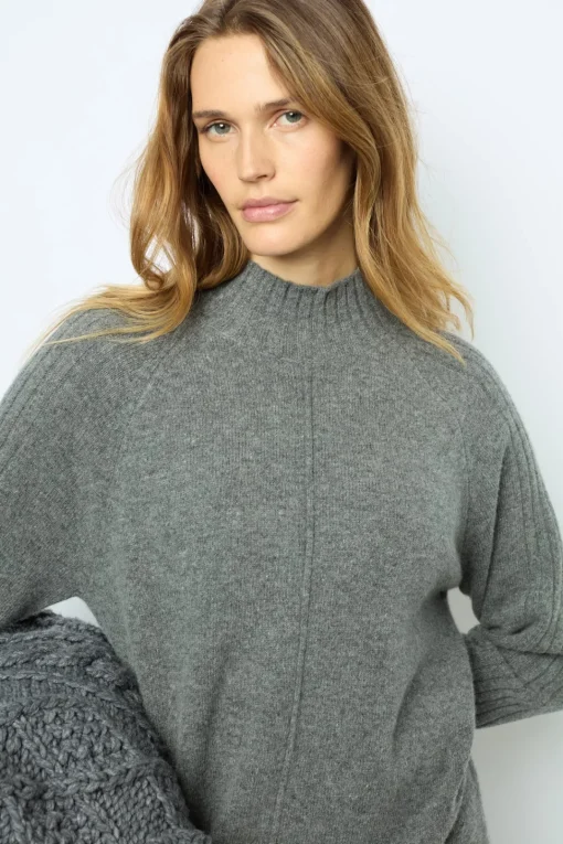 Hot Wool and cashmere stand up collar dress - SOLIA Dresses