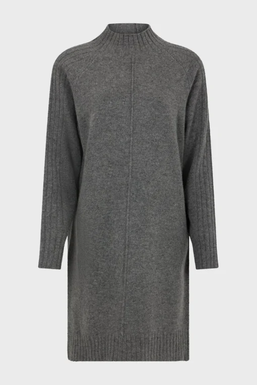 Hot Wool and cashmere stand up collar dress - SOLIA Dresses