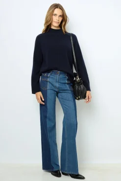 Sale Wool sweater with stand up collar - JAINA Knitwear