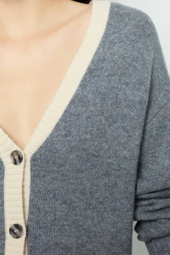 Hot Wool two-coloured cardigan - JANNICE Knitwear