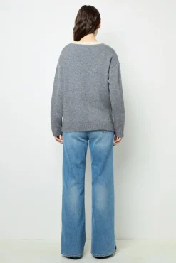 Hot Wool two-coloured cardigan - JANNICE Knitwear