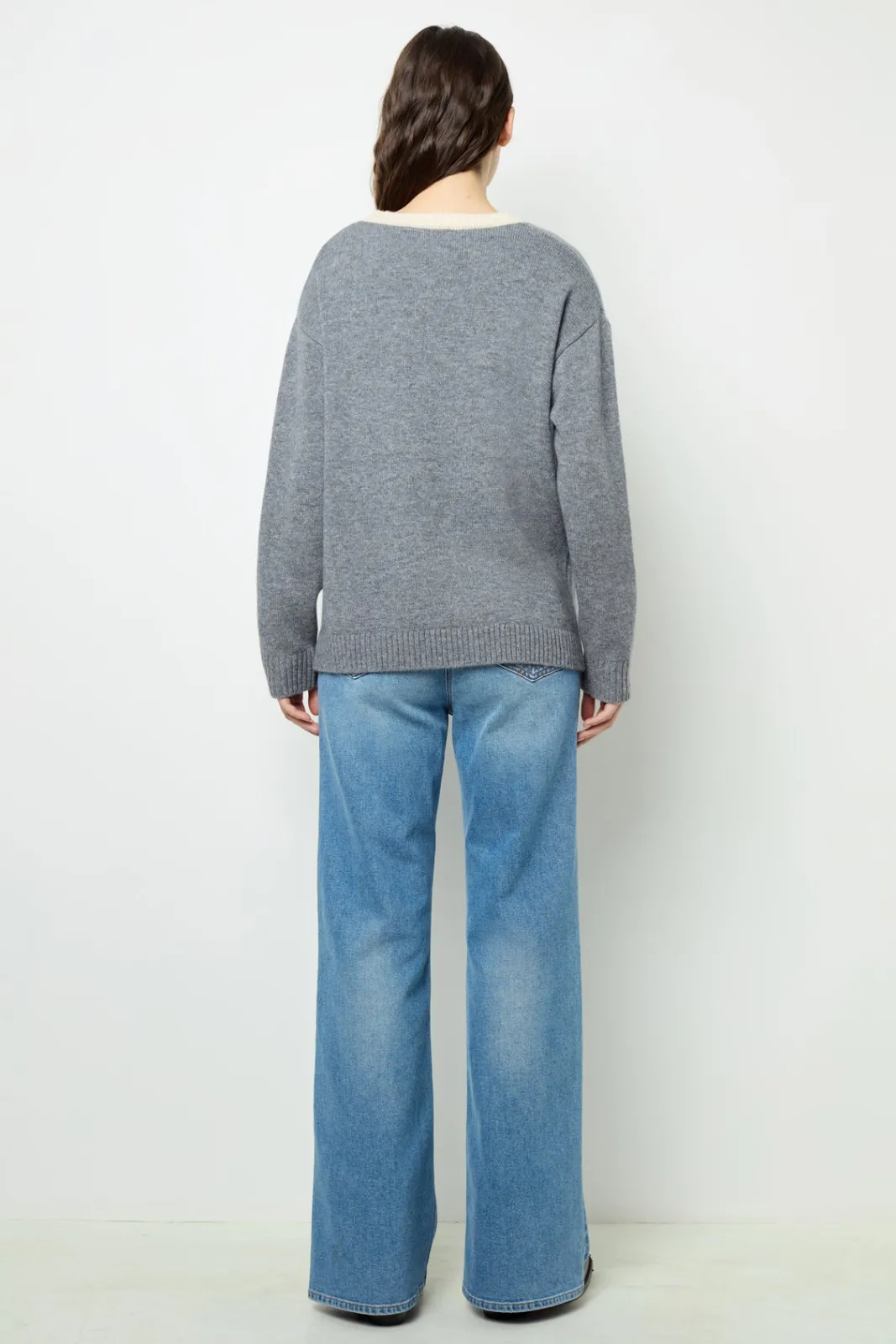 Hot Wool two-coloured cardigan - JANNICE Knitwear