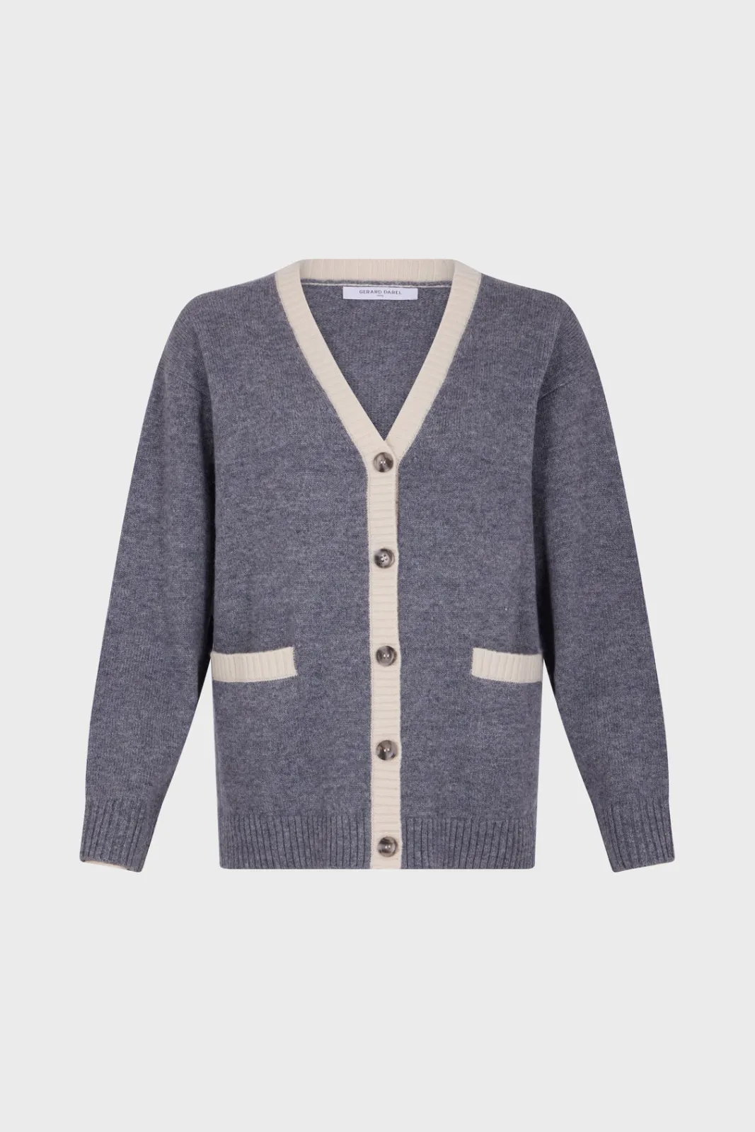 Hot Wool two-coloured cardigan - JANNICE Knitwear